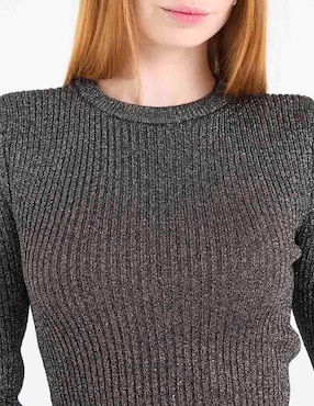 Suéter Coffee Bean cuello redondo para mujer