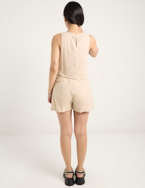 Short Coffee Bean de algodón para mujer