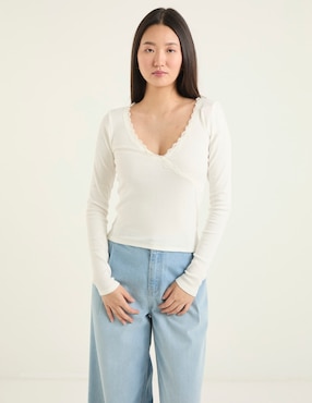 Blusa Hollister manga larga para mujer