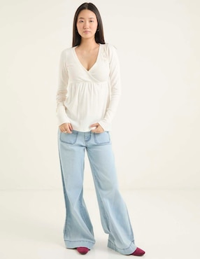 Blusa Hollister manga larga para mujer