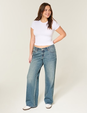 Jeans relaxed baggy Hollister para mujer