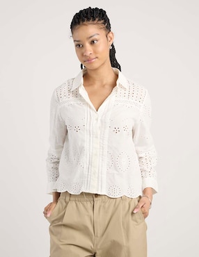 Blusa camisera Only manga larga para mujer