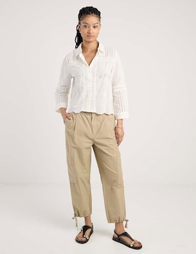Blusa camisera Only manga larga para mujer