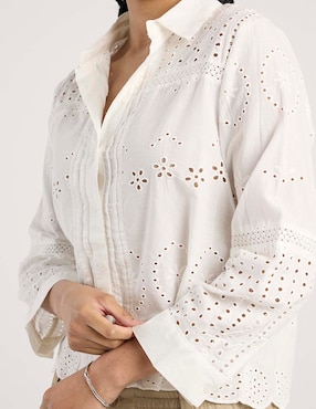 Blusa camisera Only manga larga para mujer