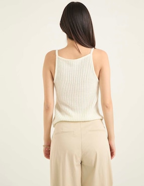 Top Only cuello redondo tirante delgado