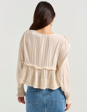 Blusa American Eagle manga larga para mujer