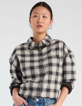 Blusa camisera American Eagle manga larga para mujer