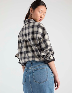 Blusa camisera American Eagle manga larga para mujer