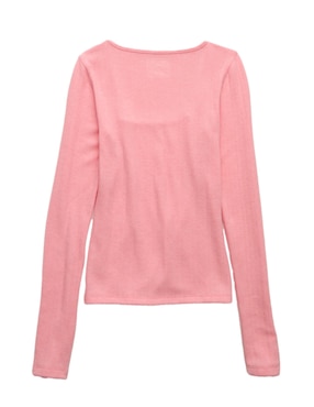 Playera manga larga American Eagle cuello cuadrado para mujer