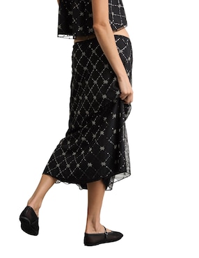 Falda midi American Eagle Evening a la cintura
