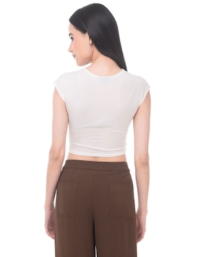 Top Sarah Bustani cuello redondo cuello redondo