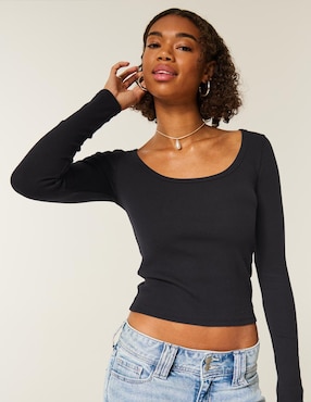 Blusa Hollister manga larga para mujer