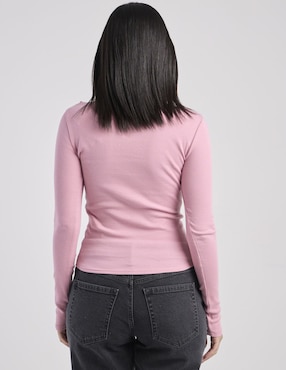 Playera manga larga Hollister cuello redondo para mujer