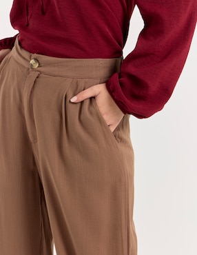 Pantalón relaxed Coffee Bean wide leg para mujer