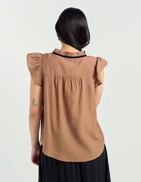 Blusa Coffee Bean manga corta para mujer