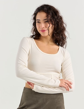 Blusa Coffee Bean manga larga para mujer