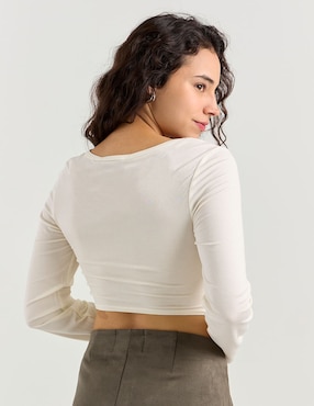Blusa Coffee Bean manga larga para mujer