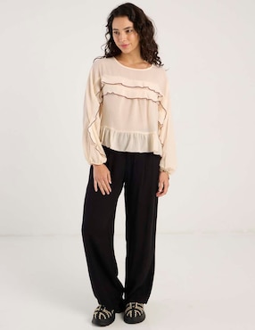 Pantalón Coffee Bean wide leg para mujer