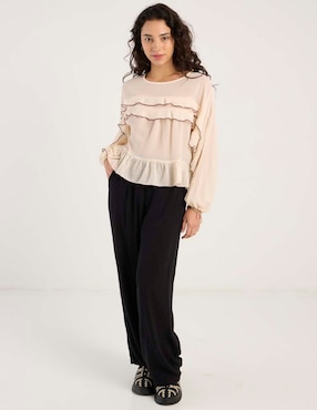 Pantalón Coffee Bean wide leg para mujer
