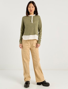 Pantalón Coffee Bean straight para mujer