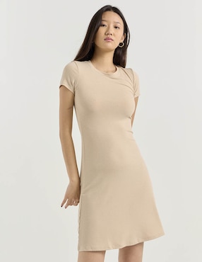 Vestido corto casual Coffee Bean para mujer