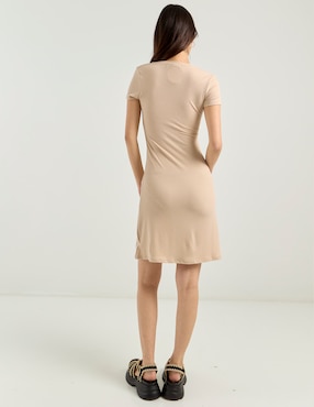 Vestido corto casual Coffee Bean para mujer