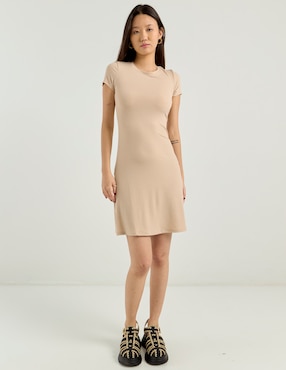 Vestido corto casual Coffee Bean para mujer