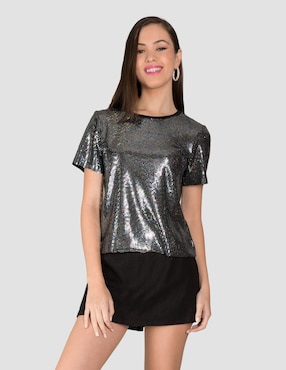 Playera manga corta Tattoo cuello redondo para mujer