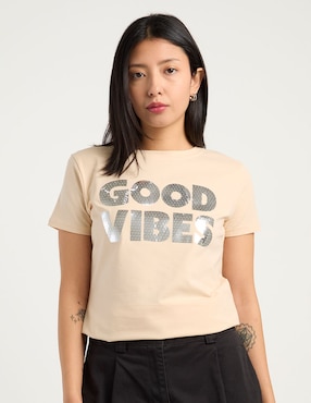 Playera manga corta Biography cuello redondo para mujer