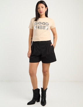 Playera manga corta Biography cuello redondo para mujer