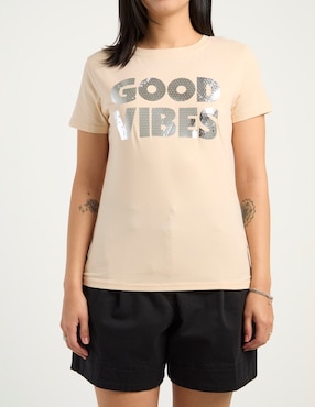 Playera manga corta Biography cuello redondo para mujer