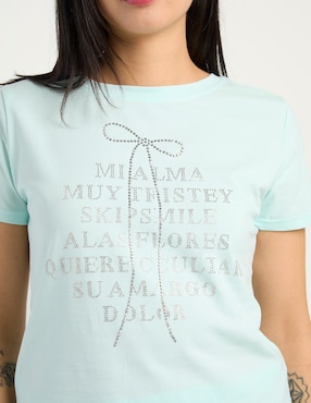 Playera manga corta Biography cuello redondo para mujer
