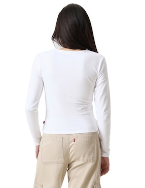 Playera manga larga Levi's cuello redondo para mujer