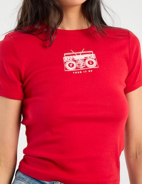 Playera manga corta Levi's cuello redondo para mujer