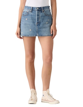Falda corta Levi's de algodón a la cintura
