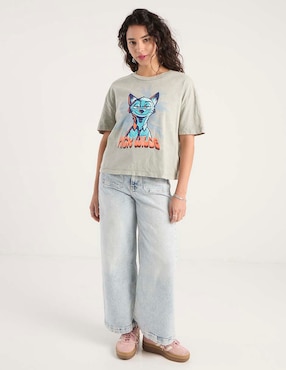 Playera manga corta Zootopia cuello redondo para mujer