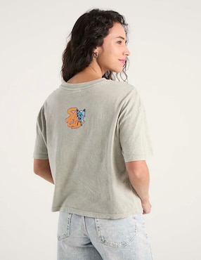 Playera manga corta Zootopia cuello redondo para mujer