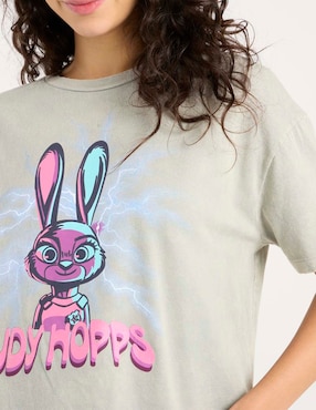 Playera Judy Hopps manga corta cuello redondo para mujer
