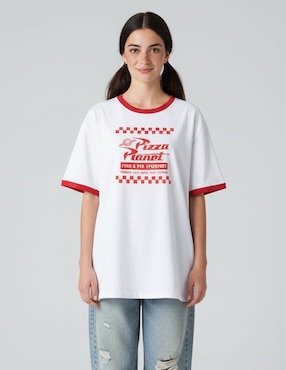 Playera manga al codo cuello redondo para mujer