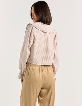 Blusa Coffee Bean manga larga para mujer