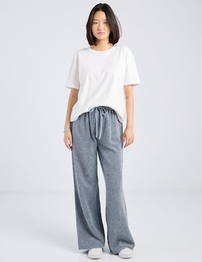 Pants wide leg Coffee Bean Juniors con jareta para mujer