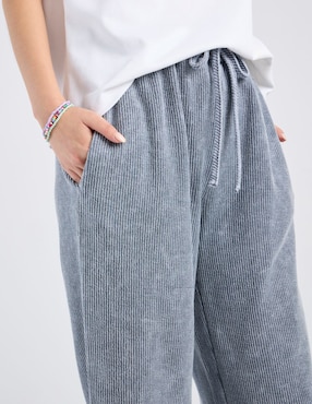 Pants wide leg Coffee Bean Juniors con jareta para mujer