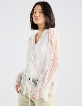 Blusa Coffee Bean manga larga para mujer