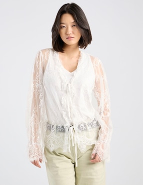 Blusa Coffee Bean manga larga para mujer