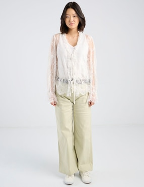 Blusa Coffee Bean manga larga para mujer
