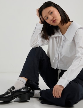 Blusa Coffee Bean manga larga para mujer
