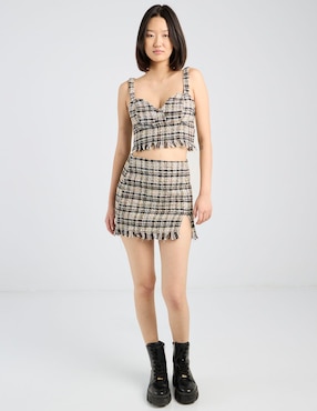 Falda mini Coffee Bean cintura alta