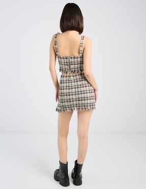 Falda mini Coffee Bean cintura alta