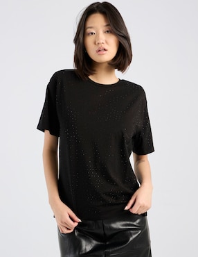 Blusa Coffee Bean manga corta para mujer
