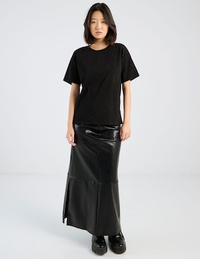 Blusa Coffee Bean manga corta para mujer